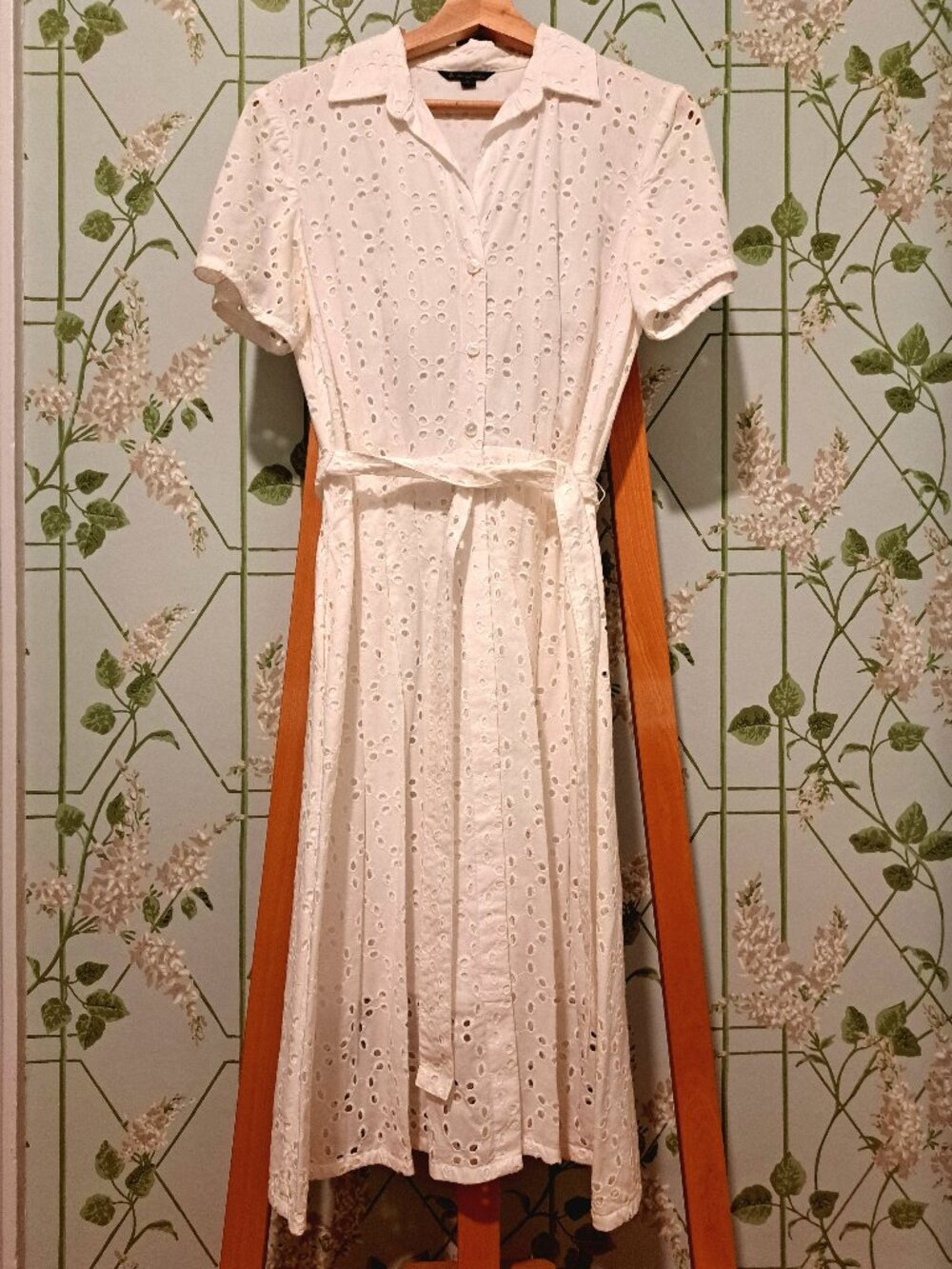 Brooks Brothers White Eyelet Shirt Dress